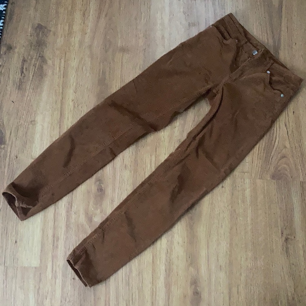Rust Corduroy Midrise Jeans